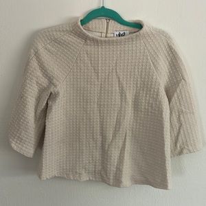 Who Wear What When Where Cream Textured Wide Sleeve Shirt